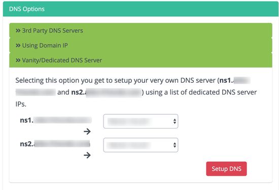 server DNS vanity - IP khusus