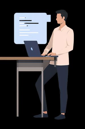 seorang pria memegang laptopnya menunjukkan komponen utama dari kampanye SEO